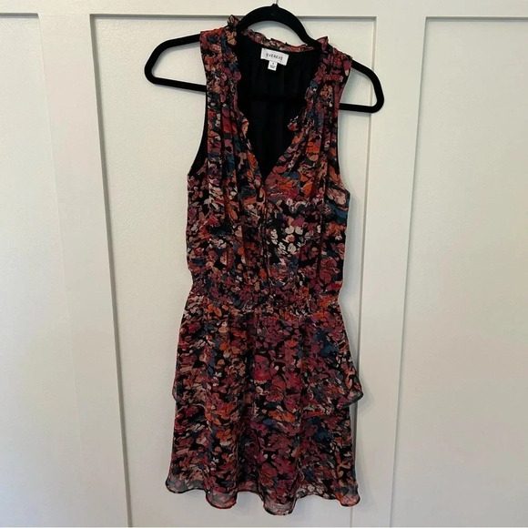 Evereve Womens Sleeveless Multi Color Floral V Neck Tiered Josie Dress Size S - Picture 2 of 11
